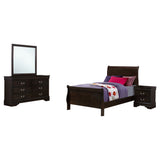 Louis Philippe 4-piece Twin Bedroom Set Cappuccino - Tampa Furniture Outlet