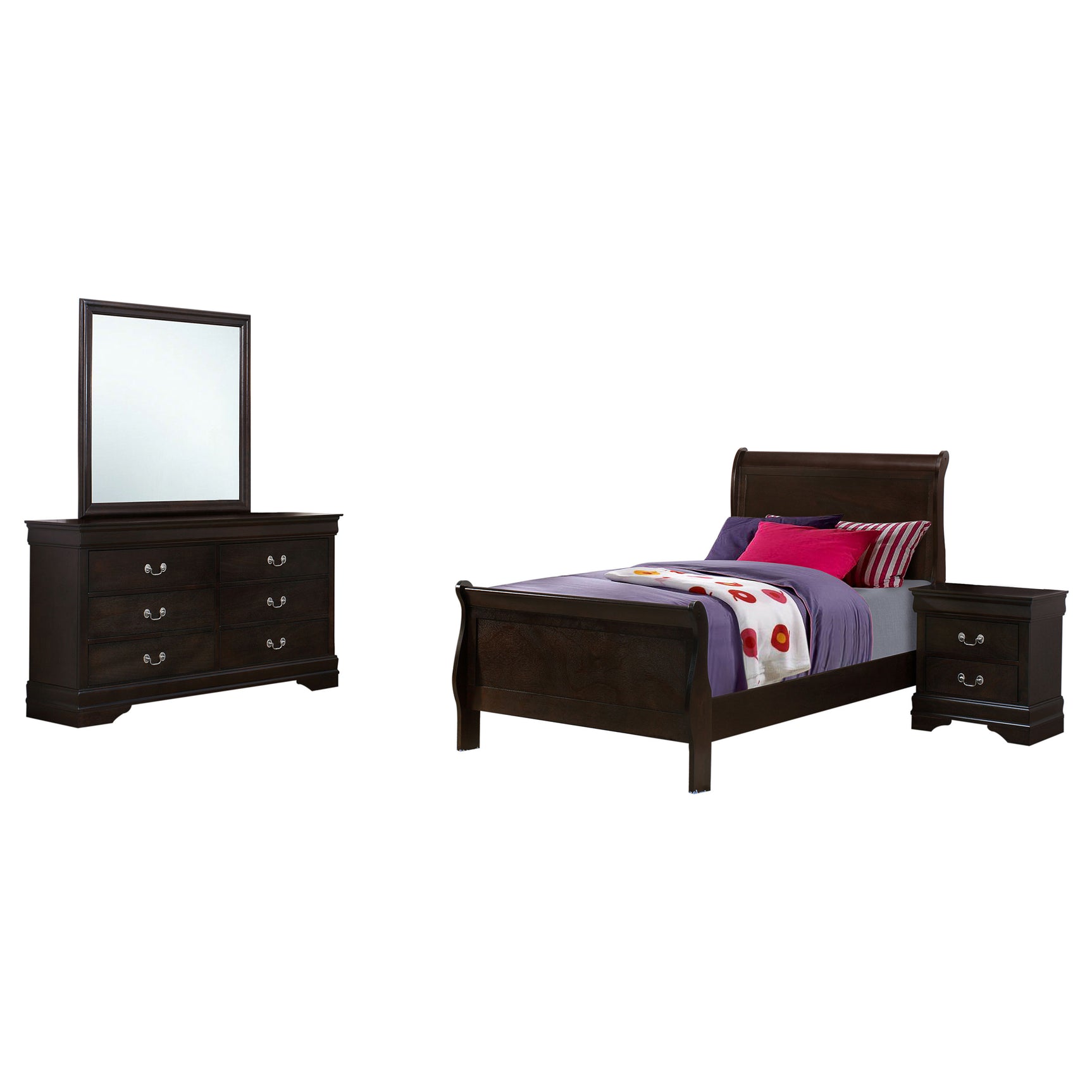 Louis Philippe 4-piece Twin Bedroom Set Cappuccino - Tampa Furniture Outlet