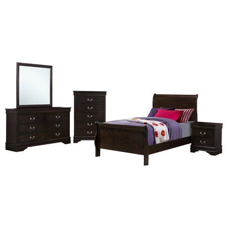 Louis Philippe 5-piece Twin Bedroom Set Cappuccino - Tampa Furniture Outlet