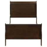 Louis Philippe Wood Twin Sleigh Bed Cappuccino - Tampa Furniture Outlet