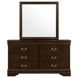 Louis Philippe 6-drawer Dresser with Mirror Cappuccino - Tampa Furniture Outlet