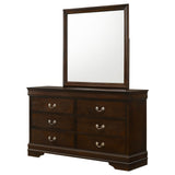 Louis Philippe 6-drawer Dresser with Mirror Cappuccino - Tampa Furniture Outlet
