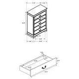 Louis Philippe 5-drawer Bedroom Chest Cappuccino - Tampa Furniture Outlet
