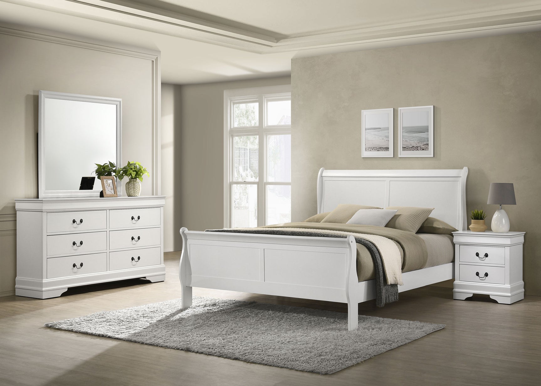 Tampa Furniture Outlet - Coaster - Louis Philippe 4-piece Full Bedroom Set White - 202441F-S4