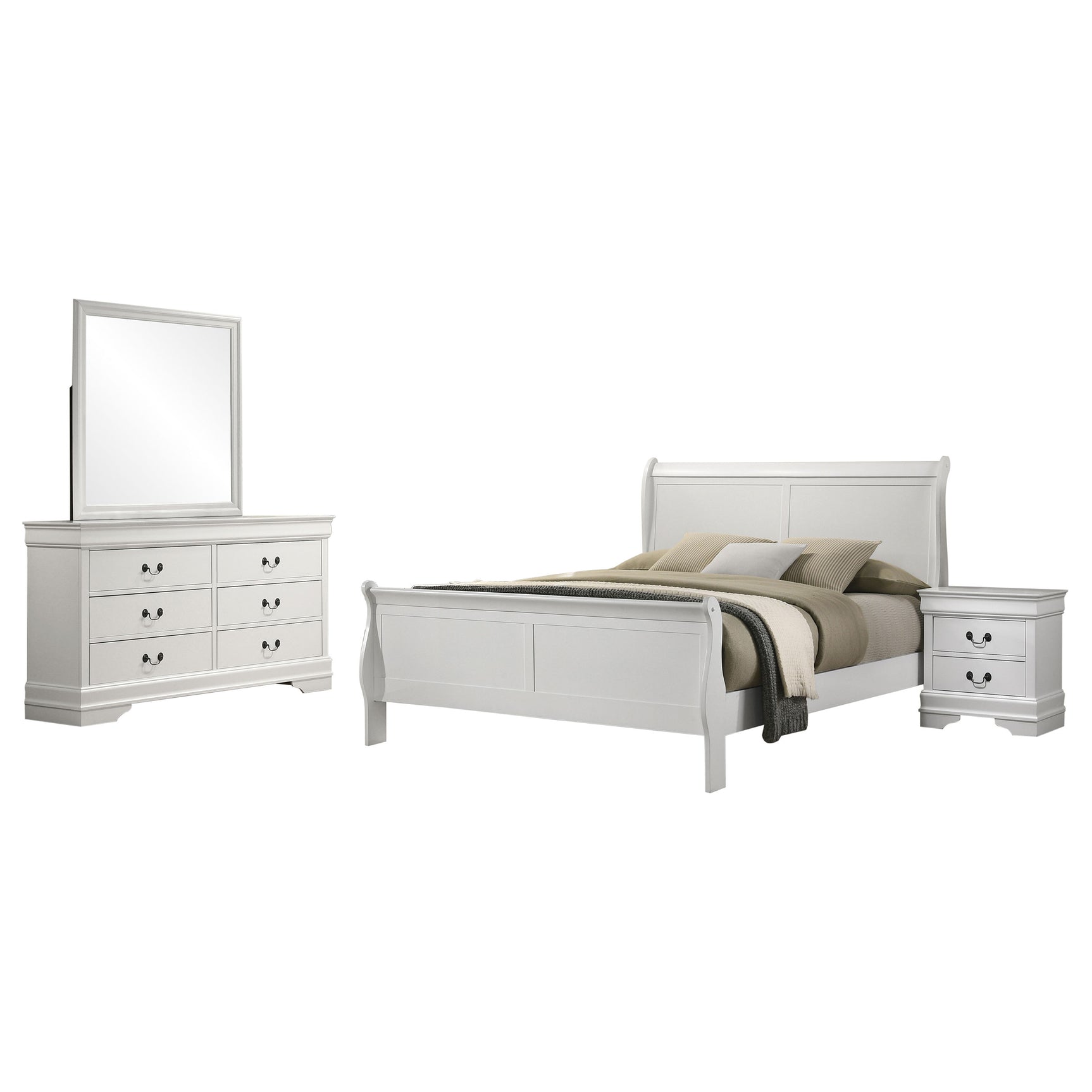 Louis Philippe 4-piece Full Bedroom Set White - Tampa Furniture Outlet