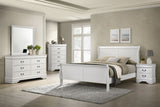 Louis Philippe 47-inch Eastern King Sleigh Panel Bed White - Tampa Furniture Outlet