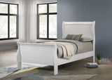 Louis Philippe 47-inch Twin Sleigh Panel Bed White - Tampa Furniture Outlet