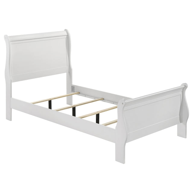 Tampa Furniture Outlet - Coaster - Louis Philippe 47-inch Twin Sleigh Panel Bed White - 202441T