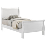 Louis Philippe 47-inch Twin Sleigh Panel Bed White - Tampa Furniture Outlet