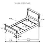 Louis Philippe 47-inch Twin Sleigh Panel Bed White - Tampa Furniture Outlet