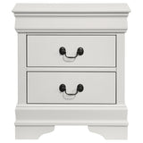 Louis Philippe 2-drawer Nightstand Bedside Table White - Tampa Furniture Outlet