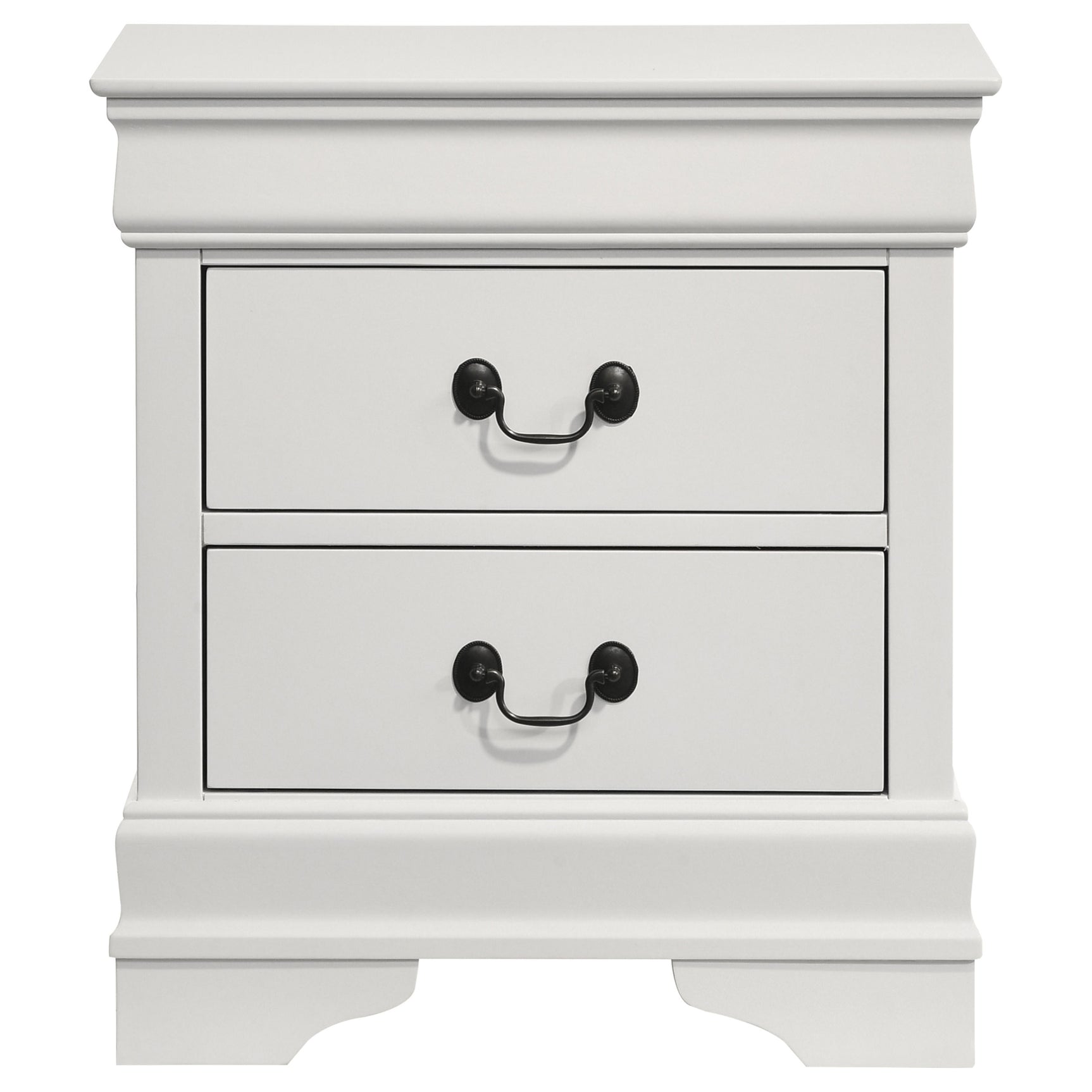 Louis Philippe 2-drawer Nightstand Bedside Table White - Tampa Furniture Outlet