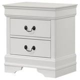 Louis Philippe 2-drawer Nightstand Bedside Table White - Tampa Furniture Outlet