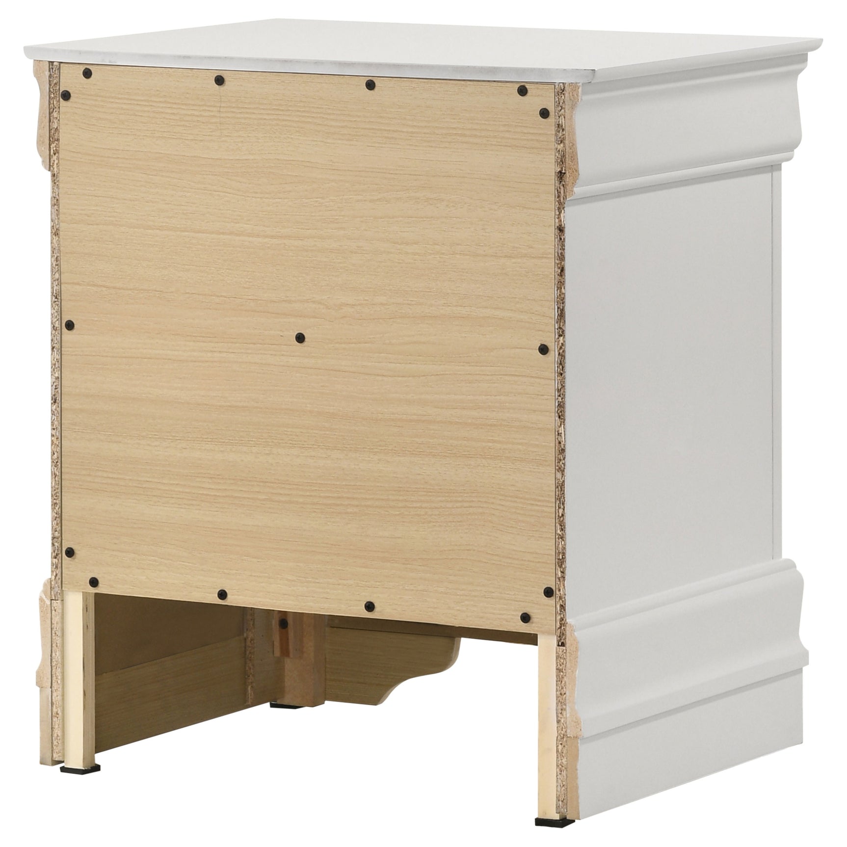 Louis Philippe 2-drawer Nightstand Bedside Table White - Tampa Furniture Outlet
