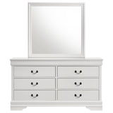Louis Philippe 6-drawer Dresser and Mirror White - Tampa Furniture Outlet