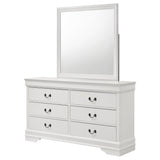 Louis Philippe 6-drawer Dresser and Mirror White - Tampa Furniture Outlet
