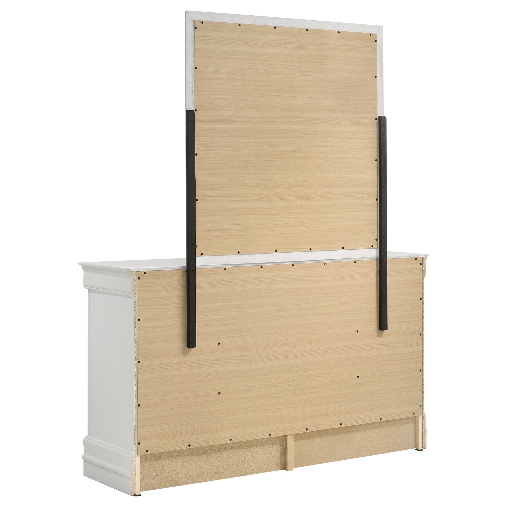 Louis Philippe 6-drawer Dresser and Mirror White - Tampa Furniture Outlet