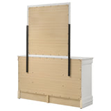 Louis Philippe 6-drawer Dresser and Mirror White - Tampa Furniture Outlet