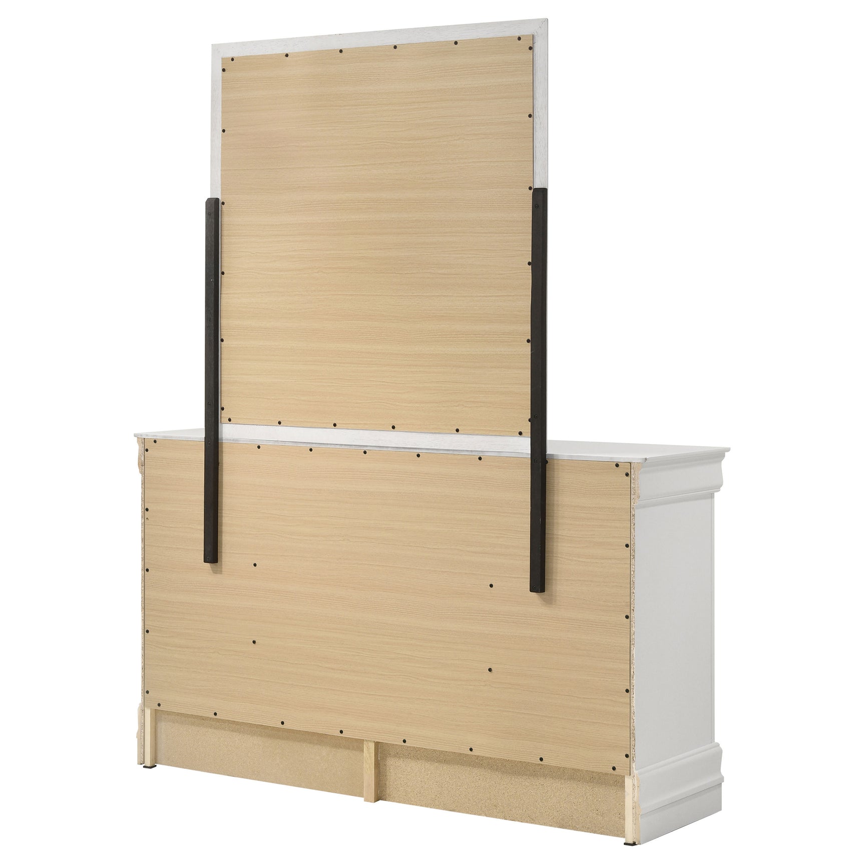Louis Philippe 6-drawer Dresser and Mirror White - Tampa Furniture Outlet