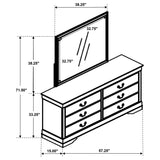 Louis Philippe 6-drawer Dresser and Mirror White - Tampa Furniture Outlet