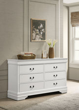 Louis Philippe 6-drawer Dresser White - Tampa Furniture Outlet