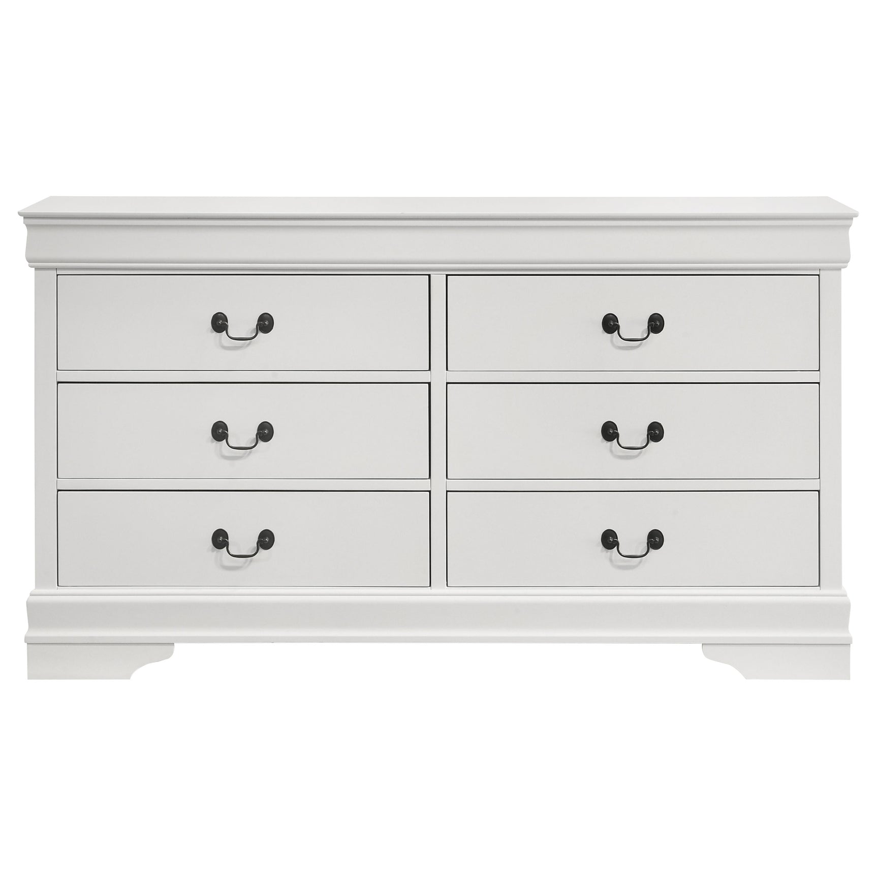 Louis Philippe 6-drawer Dresser White - Tampa Furniture Outlet