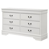 Louis Philippe 6-drawer Dresser White - Tampa Furniture Outlet