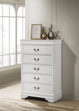 Louis Philippe 5-drawer Bedroom Chest White - Tampa Furniture Outlet