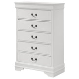 Louis Philippe 5-drawer Bedroom Chest White - Tampa Furniture Outlet