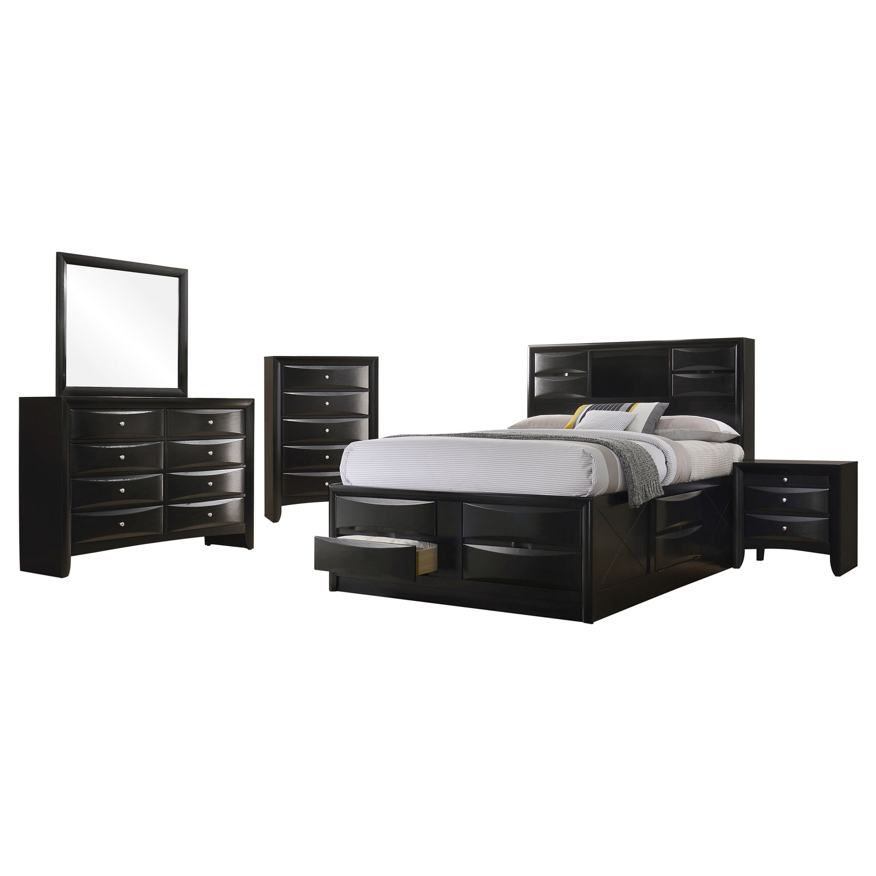 Briana 5-piece Eastern King Bedroom Set Black - Tampa Furniture Outlet