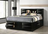 Briana Wood California King Storage Bookcase Bed Black - Tampa Furniture Outlet