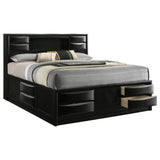 Briana Wood California King Storage Bookcase Bed Black - Tampa Furniture Outlet