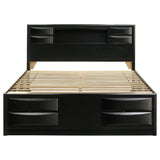 Briana Wood California King Storage Bookcase Bed Black - Tampa Furniture Outlet