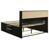 Briana Wood California King Storage Bookcase Bed Black - Tampa Furniture Outlet