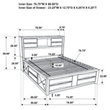 Briana Wood California King Storage Bookcase Bed Black - Tampa Furniture Outlet