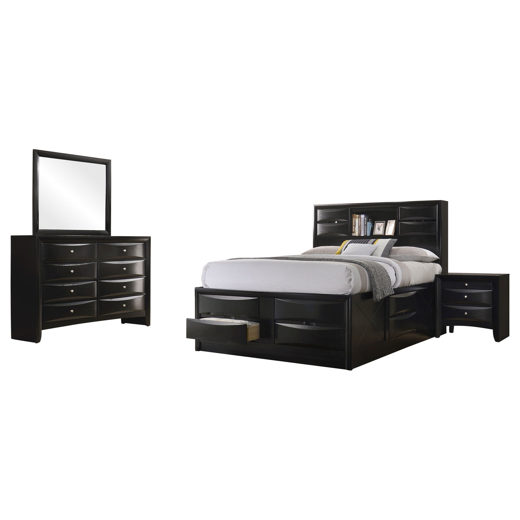 Briana 4-piece Queen Bedroom Set Black - Tampa Furniture Outlet