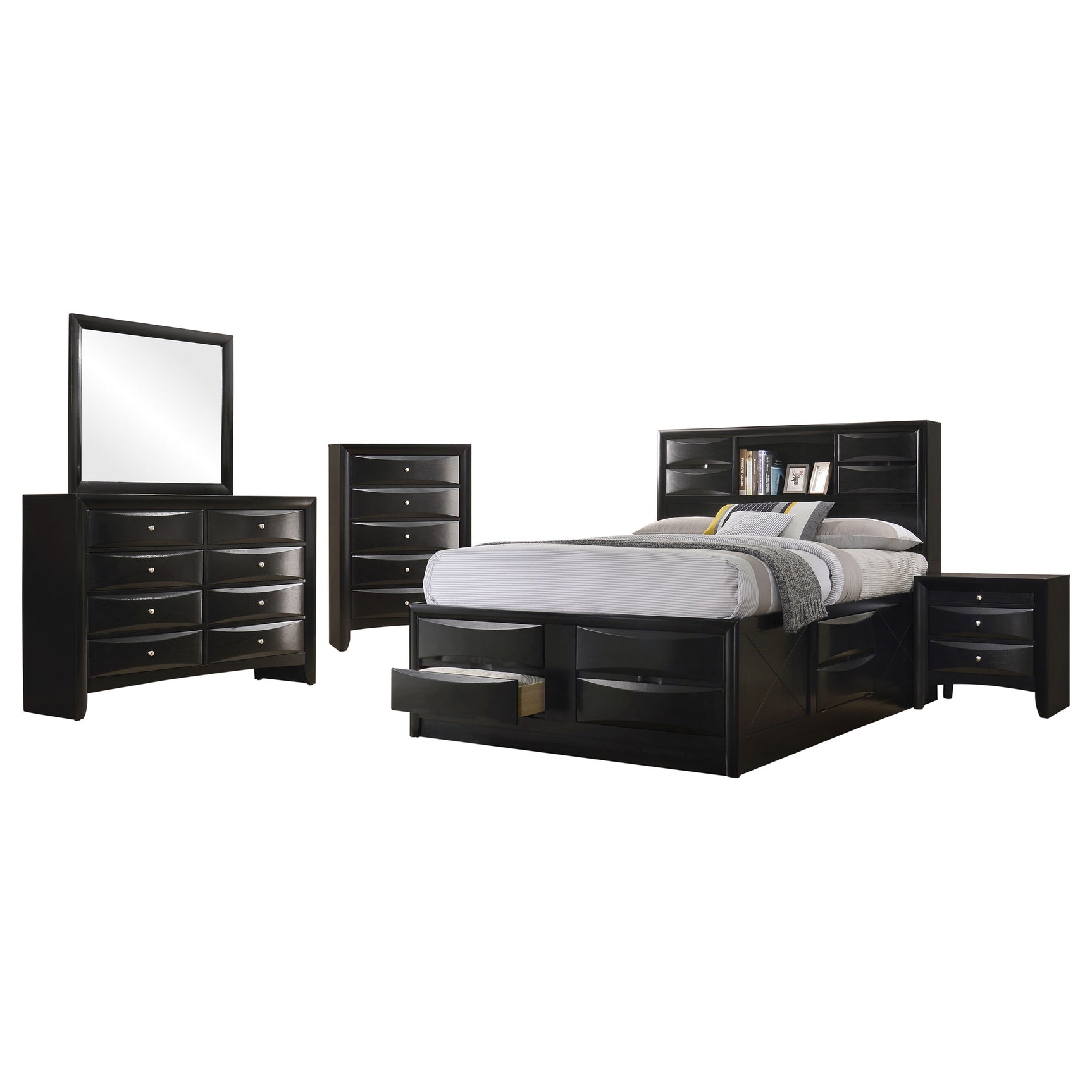 Briana 5-piece Queen Bedroom Set Black - Tampa Furniture Outlet