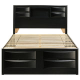 Briana Wood Queen Storage Bookcase Bed Black - Tampa Furniture Outlet