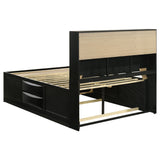 Briana Wood Queen Storage Bookcase Bed Black - Tampa Furniture Outlet