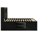 Briana Wood Queen Storage Bookcase Bed Black - Tampa Furniture Outlet