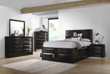 Briana Wood Queen Storage Bookcase Bed Black - Tampa Furniture Outlet