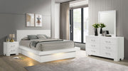 Tampa Furniture Outlet - Coaster - Jessica 4-piece Eastern King LED Bedroom Set Snow White - 202990KE-S4