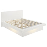 Tampa Furniture Outlet - Coaster - Jessica Wood Eastern King LED Panel Bed Snow White - 202990KE
