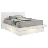 Jessica Wood Eastern King LED Panel Bed Snow White - Tampa Furniture Outlet