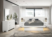 Tampa Furniture Outlet - Coaster - Jessica 5-piece Queen LED Bedroom Set Snow White - 202990Q-S5P