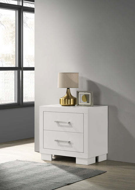 Jessica 2-drawer Nightstand Snow White - Tampa Furniture Outlet