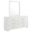 Tampa Furniture Outlet - Coaster - Jessica 6-drawer Dresser with Mirror Snow White - 202993M