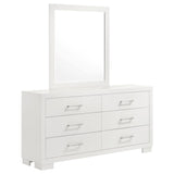 Tampa Furniture Outlet - Coaster - Jessica 6-drawer Dresser with Mirror Snow White - 202993M