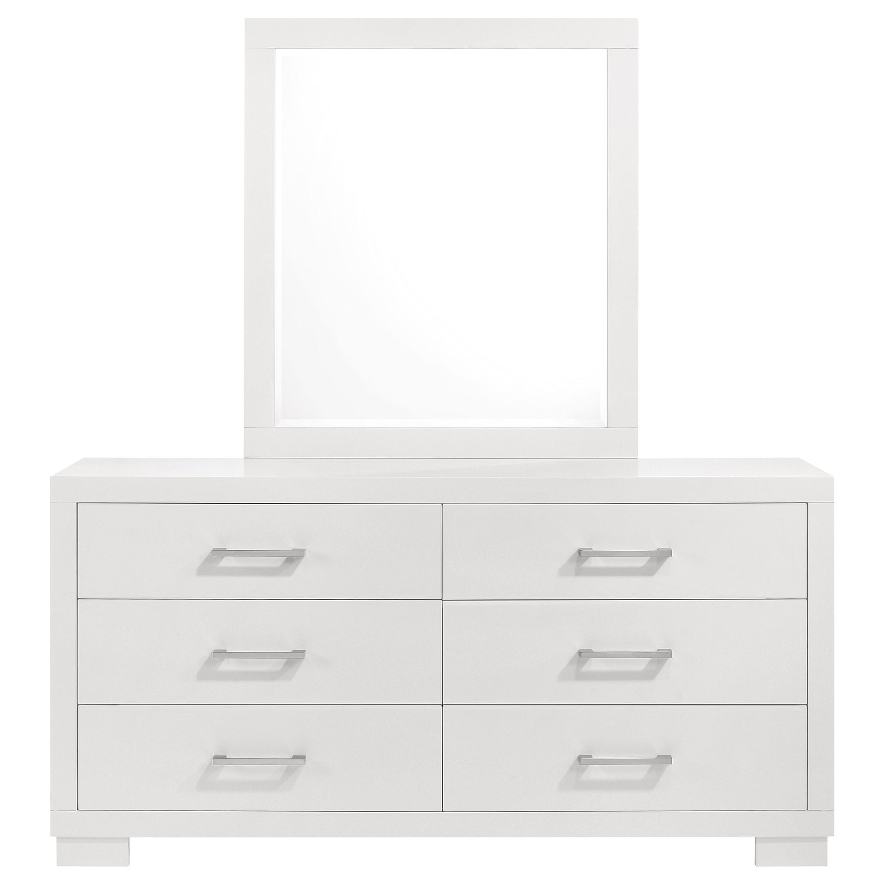 Jessica 6-drawer Dresser with Mirror Snow White - Tampa Furniture Outlet