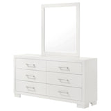 Jessica 6-drawer Dresser with Mirror Snow White - Tampa Furniture Outlet